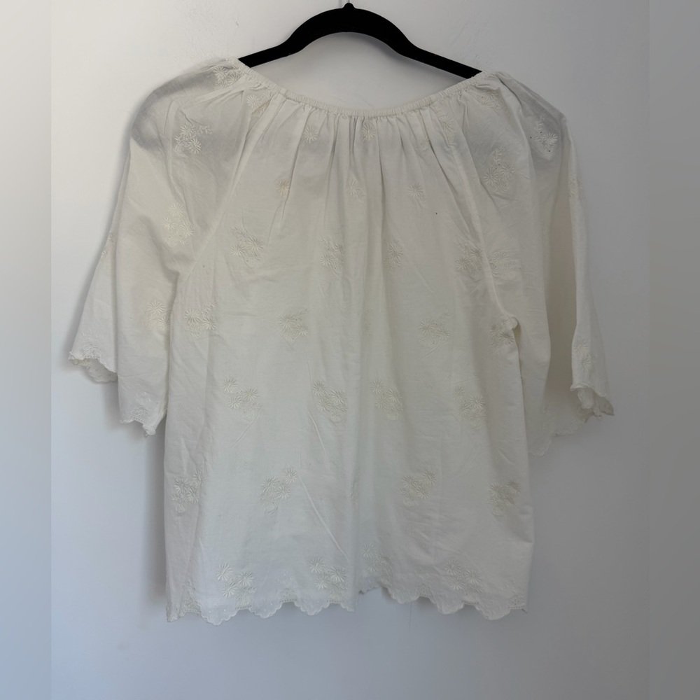 Posse Small Dahlia Embroidered Blouse in Vintage White - Picture 4 of 11